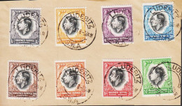 1937. SOUTH WEST AFRICA.  Large Piece Of Cover With 8 Stamps Georg VI Coronation SUIDWES AFR... (Michel 197+) - JF546577 - Südwestafrika (1923-1990)