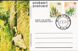 1977. SOUTH WEST AFRICA.  Flower 3 C Postcard (Motive Crocodiles) + 20 C Flower Cancelled WA... (Michel 384+) - JF546610 - Südwestafrika (1923-1990)