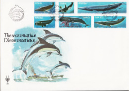 1980. SOUTH WEST AFRICA.  Whales  In Complete Set On FDC. The Seas Must Live.  (MICHEL 466-471) - JF546618 - Südwestafrika (1923-1990)