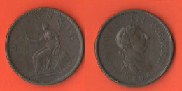 UK One Penny 1806 Georgius III° Inghilterra Gran Bretagna Angleterre England Bretagne United Kingdom - C. 1 Penny