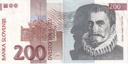 BILLETE DE ESLOVENIA DE 200 TOLARJEV DEL AÑO 2001 EN CALIDAD EBC (XF) (BANKNOTE) - Slovénie