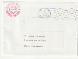 FRANCE 1989 > Enveloppe Avec Cacher à Date PP Et Empreinte "Non Timbré Faute De Préos à La Poste De Nantes RP" - Storia Postale