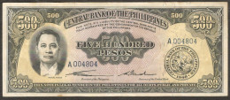 Philippines 500 Pesos Manuel Roxas P-141 1949 Crisp Original Paper - Philippines