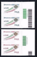● ITALIA 2014 ● ORDINARIA ֍ Poste Italiane Da 0,80 € E 0,95 € ● COPPIE Con CODICE A BARRE ● PRIORITARIA ● - Códigos De Barras