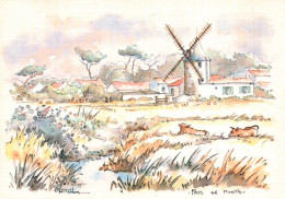 CPM - Illustration B.TESSIER - Aquarelle - PAYS De MONTS (Moulin) - Edition Yvon - Pays De La Loire