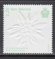 2020 San Marino Asiago Philatelic Art Prize Flowers Embossed Complete Set Of 1  MNH @ BELOW FACE VALUE - Neufs