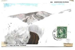 United States & Maximum Card, Pikes Peak Cog Road, Snow Banks In Spring, Colorado, Denver (554) - Denver