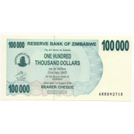 Zimbabwe 100000 Dollars 31 Juillet 2007 Pick 48 - Zimbabwe