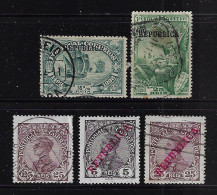 PORTUGAL  1910  SCOTT#161,171,175,185-187  USED  CV  $1.10 - Usado