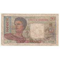 TAHITI  20 FRANCS TB+  Pick 21a - Papeete (Französisch-Polynesien 1914-1985)