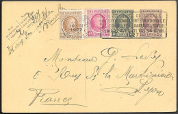 Belgium 25c+5c Uprated Postal Stationery Card Mailed To France 1927. 110c Rate - Covers & Documents