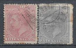 1879 SPAIN Telegraph Set Of 2 Used Stamps (EDIFILL # 202T,204T) CV €12.50 - Télégraphe