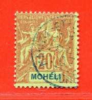 REF097 > MOHELI > Yvert N° 6 Ø < Oblitéré Dos Visible - Used Ø - Used Stamps