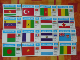 Série De 16 Cartes Maximum Drapeaux 1980 Nations Unies ONU - Buste