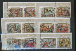 NOL 1975 XtMas +1Fr.  Michel Angelo Paintings Yv. 678/680+PA. C Ob 702/707+A. - Neufs