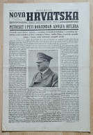 Nova Hrvatska 1944 Br. 92 NDH Croatia Ustasa Newspaper Adolf Hitler 55 Birthday - Andere & Zonder Classificatie