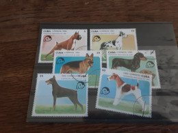 Lot De 6    Timbre De Cuba Série De Chiens - Gebraucht