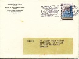 Monaco Cover Sent To Denmark Monte Carlo 22-6-1977 Single Franked EUROPA CEPT Stamp Lion And Elephant In The Postmark - Covers & Documents