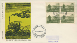 Dänemark 1966 Heidegesellschaft Ersttagsbrief 440 Y 4er-Block FDC (X80006) - FDC