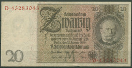 Dt. Reich 20 Reichsmark 1929, DEU-184b Serie M/D, Gebraucht (K1518) - 20 Mark