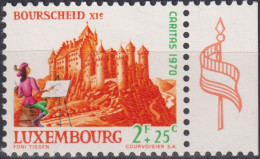 1970 Luxemburg CARITAS, Castle "Bourscheid" (11th Century) ** Mi:LU 816, Sn:LU B278, Yt:LU 766, Sg:LU 864 - Nuevos