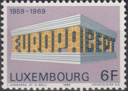 1969 Luxemburg  Europa (C.E.P.T.) Gebäude ** Mi:LU 789, Yt:LU 739, Sg:LU 837, Collonade (6 Fr. Background Violet Gray) - Nuevos