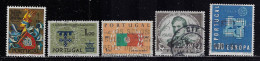 PORTUGAL  1960  SCOTT#860,868,870,871,875  USED - Used Stamps