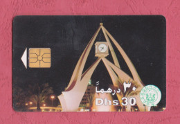 United Arab Emirates- Phone Card Etisalat By  Dhs 45 Used. Monument With Clock. Used. - Emirats Arabes Unis