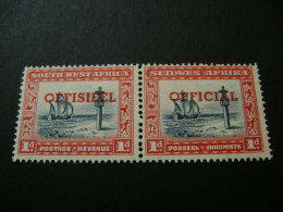 South West Africa - 1951 1d Official Transposed Bilingual Pair (SG O24a) - Mint - Südwestafrika (1923-1990)