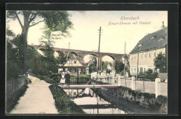 AK Ebersbach, Haupt-Strasse Mit Viadukt  - Ebersbach (Loebau/Zittau)