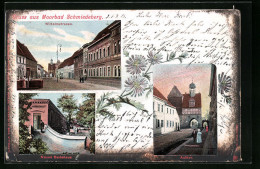 AK Schmiedeberg, Wilhelmstrasse, Neues Badehaus, Author  - Bad Schmiedeberg