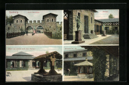 AK Saalburg, Porta Decumana, Perinstyl, Brunnen No. III.  - Saalburg