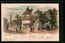 Künstler-AK Friedrich Perlberg: Stuttgart, Partie Am Kaiser-Wilhelm I. Denkmal  - Perlberg, F.