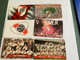 - 12 - Argentina Chip Football CARP River Serie With 6  Phonecards - Argentina