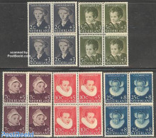 Netherlands 1956 Child Welfare 5v, Blocks Of 4 [+], Mint NH - Neufs