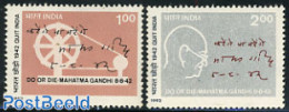 India 1992 Leave India Association 2v, Mint NH, History - Various - Gandhi - Textiles - Art - Handwriting And Autographs - Nuevos