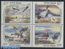 India 1994 Birds 4v [+], Mint NH, Nature - Birds - Storks - Geese - Unused Stamps