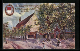 Künstler-AK Dornach, 12. Solothurnisches Kantonalgesangfest 1907  - Dornach