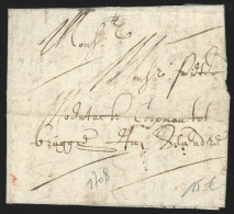 Belgique - L. Datée 1708 De BOELINGHE Pour BRUGGE - 1621-1713 (Spanische Niederlande)