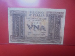 ITALIE 1 LIRA 1939 Circuler (B.34) - Italia – 1 Lira