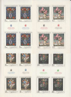 TCHECOSLOVAQUIE - 4 Feuillets N°2187/90 ** (1976) Tableaux : Fleurs - Unused Stamps