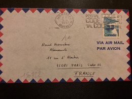 LETTRE Par Avion Pour La FRANCE TP OURS 25 OBL.MEC.9 II 1977 MONTREAL - Cartas & Documentos