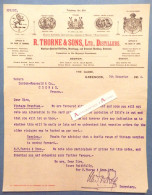 ● GREENOCK (Ecosse) 1914 R. THORNE & Sons Distillers To Lucien Foucauld à COGNAC France - Business Letter Ww1 Scotland - Ver. Königreich