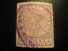 One Anna Cancel British INDIA Tax Fiscal Postage Due Revenue Stamp INDE - Autres & Non Classés