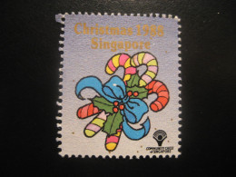 SINGAPORE 1988 Christmas Poster Stamp Vignette Label - Singapore (1959-...)