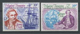 POLYNESIE 1978 PA N° 130/131 ** Neufs MNH Superbes C 7,70 €  Bateaux Sailboats Ships Cook Transports îles Hawaii - Unused Stamps