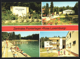 AK Seifhennersdorf, Zentrales Pionierlager Rosa Luxemburg, Bettenhäuser, Waldbad Silberteich  - Seifhennersdorf