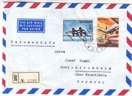 Saint Marin - Lettre Recom De 1968 - Oblit Republica Di S. Marino - Exp Vers Kirchheim - Jeux Olympiques - Avions - - Storia Postale