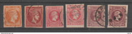 GRECIA:  1876/97  GRANDE  E  PICCOLO  HERMES  -  6  VAL. US. -  YV/TELL. 49//83 - Used Stamps