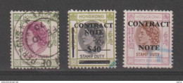 HONG-KONG:  1955/60  POSTAL  FISCAL  -  LOT  3  USED  OVERPRINTED  -  YV/TELL. - Francobollo Fiscali Postali